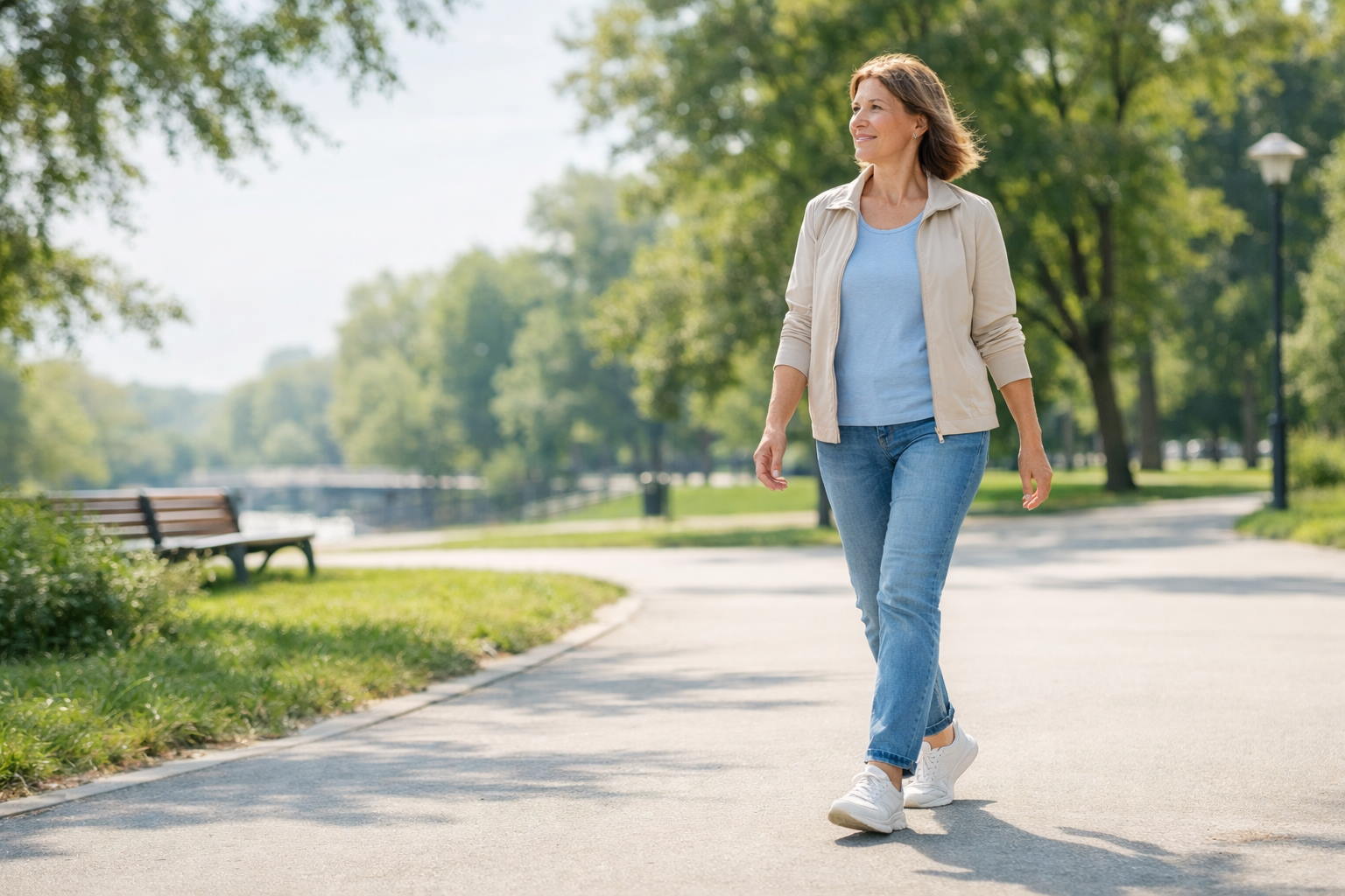 Человек на прогулке в парке